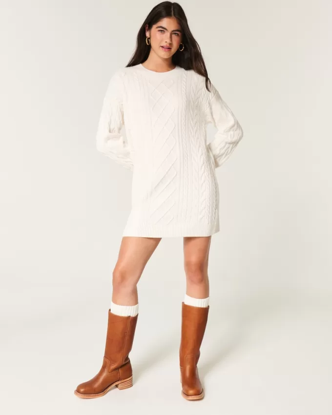 Cozy Cable-Knit Sweater Dress,Cozy Cable-Knit Sweater Dress Cozy Cable-Knit Sweater Dress,Cozy Cable-Knit Sweater Dress