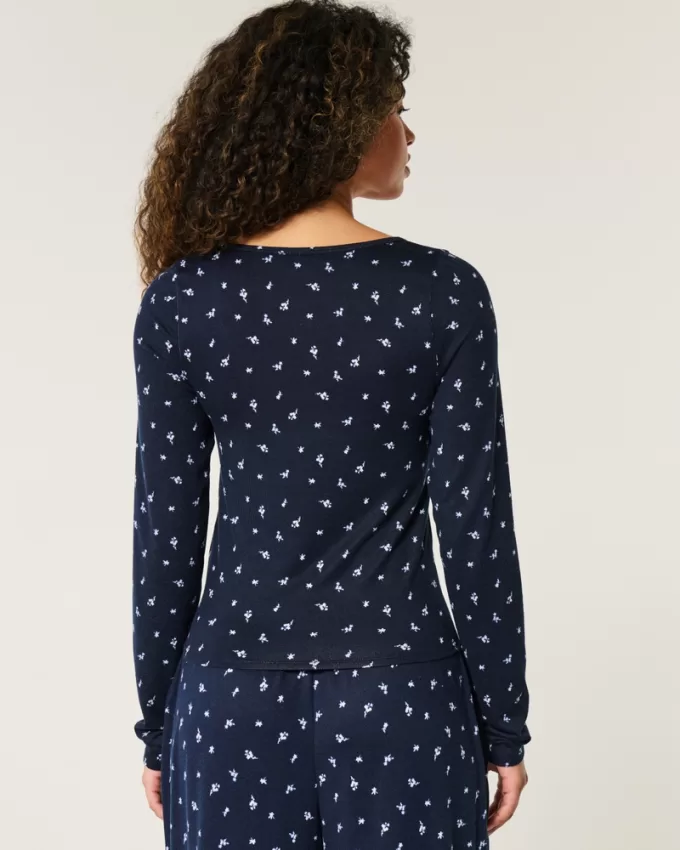 Cozy Floral Pattern Pajama Top,Cozy Floral Pattern Pajama Top Cozy Floral Pattern Pajama Top,Cozy Floral Pattern Pajama Top