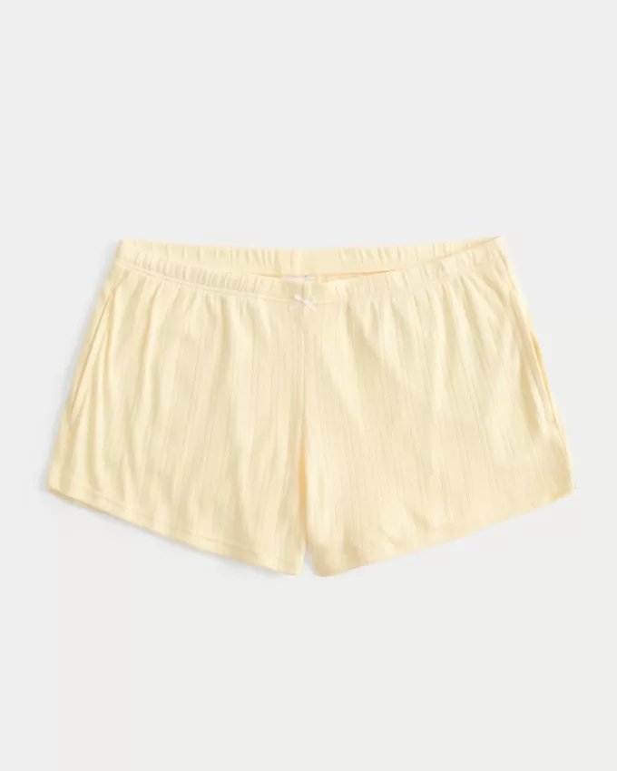 Cozy Pointelle Bow Shortie,Cozy Pointelle Bow Shortie Cozy Pointelle Bow Shortie,Cozy Pointelle Bow Shortie