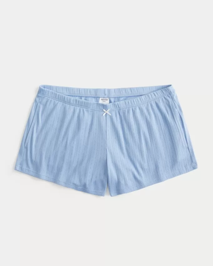 Cozy Pointelle Bow Shortie,Cozy Pointelle Bow Shortie Cozy Pointelle Bow Shortie,Cozy Pointelle Bow Shortie