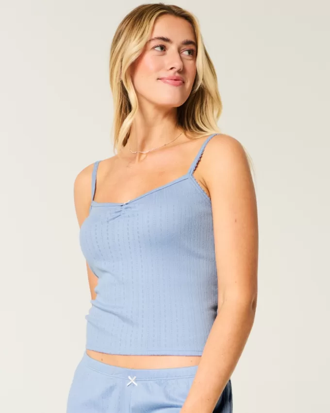 Cozy Pointelle Bow Tank,Cozy Pointelle Bow Tank Cozy Pointelle Bow Tank,Cozy Pointelle Bow Tank
