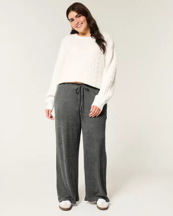 Cozy Ribbed Drawstring Baggy Pants,Cozy Ribbed Drawstring Baggy Pants Cozy Ribbed Drawstring Baggy Pants,Cozy Ribbed Drawstring Baggy Pants