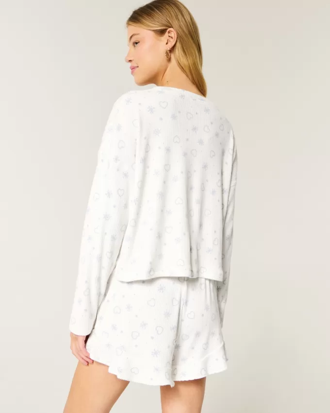 Cozy Ribbed Pajama Top & Shorts Set,Cozy Ribbed Pajama Top & Shorts Set Cozy Ribbed Pajama Top & Shorts Set,Cozy Ribbed Pajama Top & Shorts Set