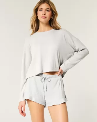 Cozy Ribbed Top & Shorts Set,Cozy Ribbed Top & Shorts Set