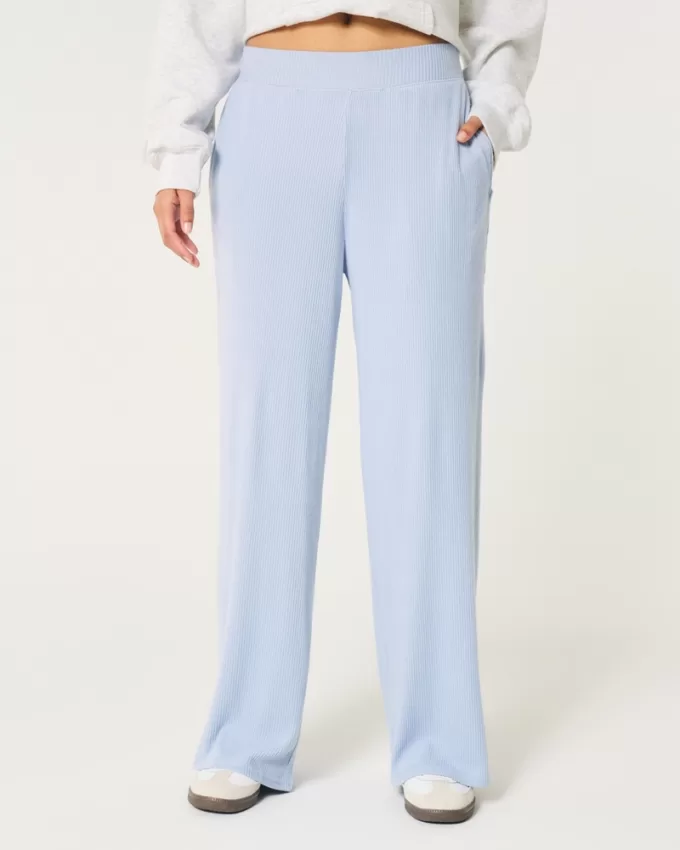 Cozy Ribbed Wide-Leg Pants,Cozy Ribbed Wide-Leg Pants Cozy Ribbed Wide-Leg Pants,Cozy Ribbed Wide-Leg Pants