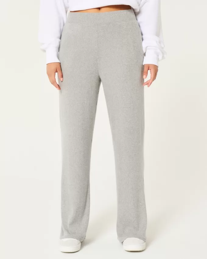 Cozy Ribbed Wide-Leg Pants,Cozy Ribbed Wide-Leg Pants Cozy Ribbed Wide-Leg Pants,Cozy Ribbed Wide-Leg Pants