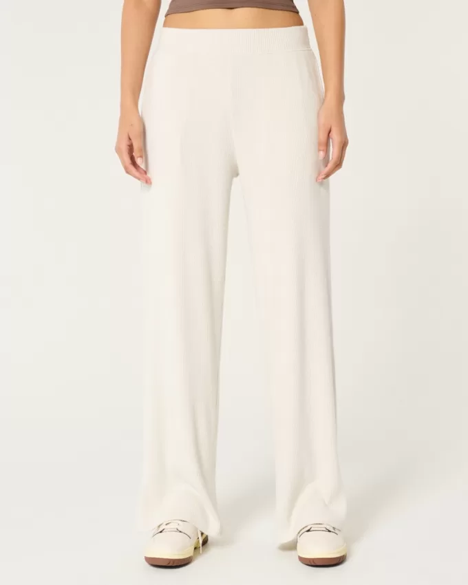 Cozy Ribbed Wide-Leg Pants,Cozy Ribbed Wide-Leg Pants Cozy Ribbed Wide-Leg Pants,Cozy Ribbed Wide-Leg Pants
