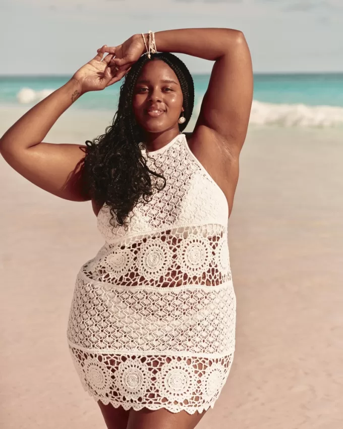 Crochet-Style Halter Cover Up Dress,Crochet-Style Halter Cover Up Dress