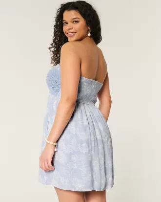 Crochet-Style Mix Strapless Mini Dress,Crochet-Style Mix Strapless Mini Dress Crochet-Style Mix Strapless Mini Dress,Crochet-Style Mix Strapless Mini Dress