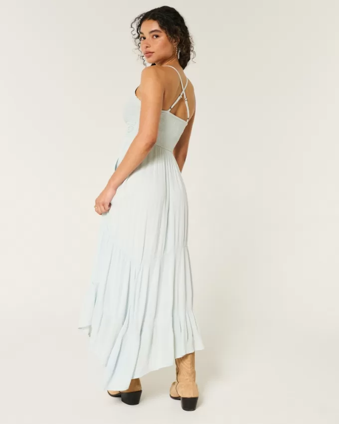 Crochet-Style Mix V-Neck Maxi Dress,Crochet-Style Mix V-Neck Maxi Dress Crochet-Style Mix V-Neck Maxi Dress,Crochet-Style Mix V-Neck Maxi Dress