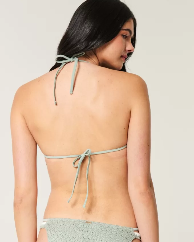 Crochet-Style Mixed Triangle Bikini Top,Crochet-Style Mixed Triangle Bikini Top Crochet-Style Mixed Triangle Bikini Top,Crochet-Style Mixed Triangle Bikini Top