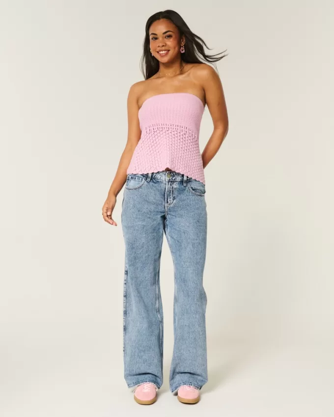 Crochet-Style Sweater Tube Top,Crochet-Style Sweater Tube Top Crochet-Style Sweater Tube Top,Crochet-Style Sweater Tube Top