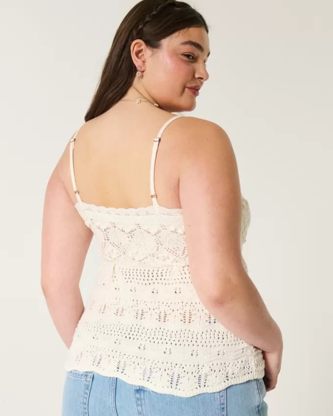 Crochet-Style Tie-Front Sweater Tank,Crochet-Style Tie-Front Sweater Tank Crochet-Style Tie-Front Sweater Tank,Crochet-Style Tie-Front Sweater Tank