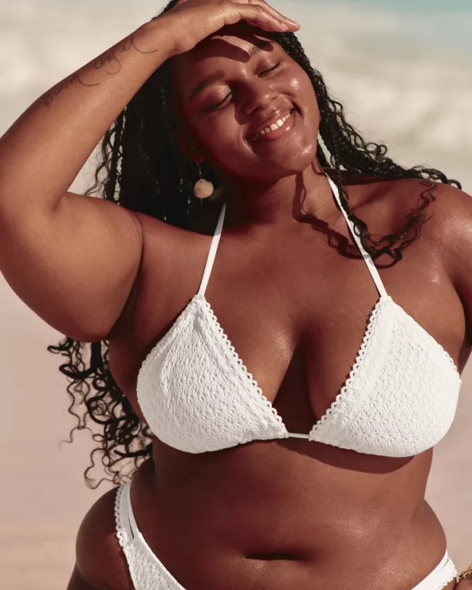 Crochet-Style Triangle Bikini Top,Crochet-Style Triangle Bikini Top