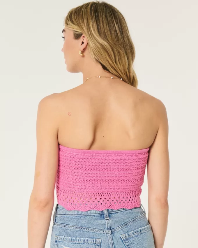 Crochet-Style Tube Top,Crochet-Style Tube Top Crochet-Style Tube Top,Crochet-Style Tube Top