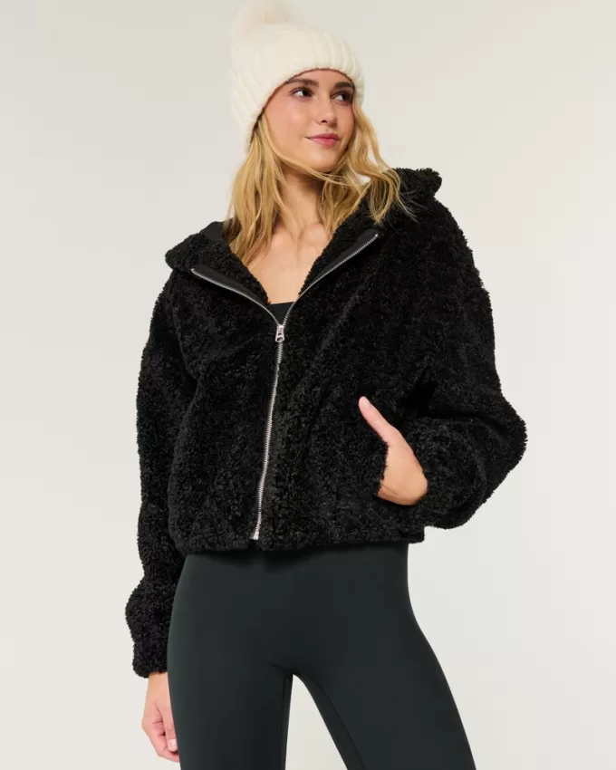 Curly Faux Fur Zip-Up Jacket,Curly Faux Fur Zip-Up Jacket Curly Faux Fur Zip-Up Jacket,Curly Faux Fur Zip-Up Jacket