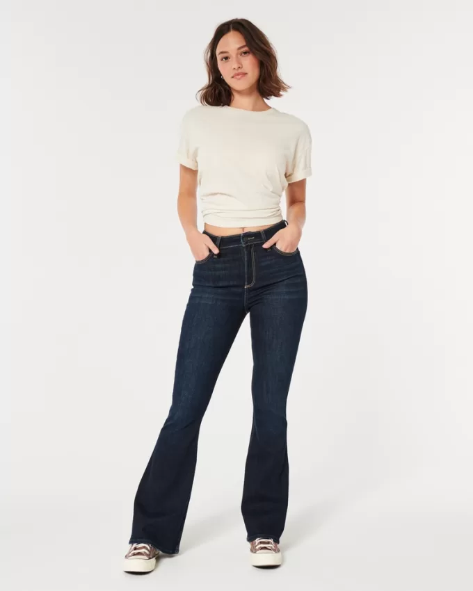 Curvy High-Rise Dark Wash Flare Jeans,Curvy High-Rise Dark Wash Flare Jeans Curvy High-Rise Dark Wash Flare Jeans,Curvy High-Rise Dark Wash Flare Jeans
