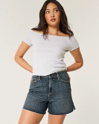 Curvy High-Rise Dark Wash Relaxed Denim Shorts 5″,Curvy High-Rise Dark Wash Relaxed Denim Shorts 5″ Curvy High-Rise Dark Wash Relaxed Denim Shorts 5″,Curvy High-Rise Dark Wash Relaxed Denim Shorts 5″