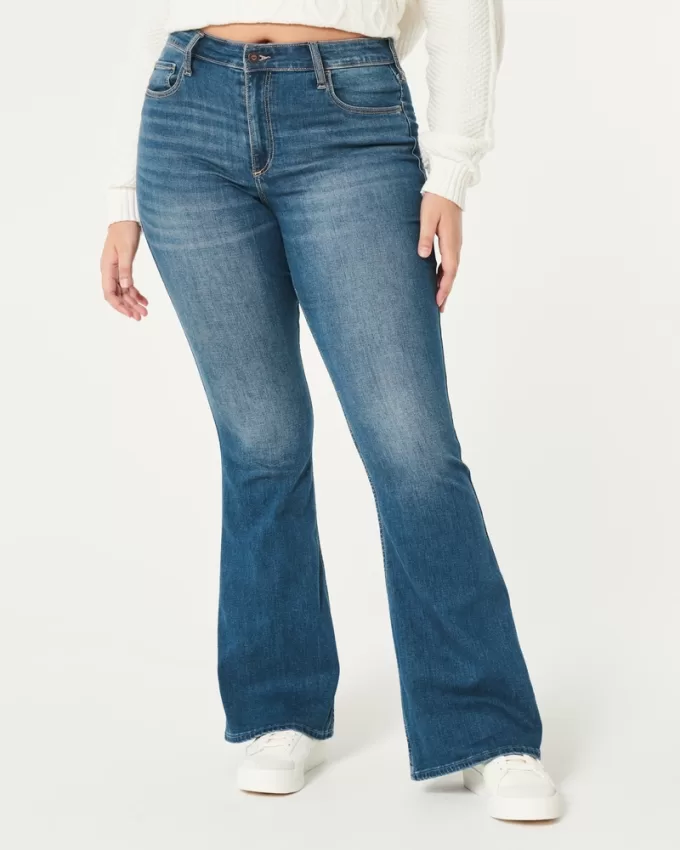 Curvy High-Rise Medium Wash Flare Jeans,Curvy High-Rise Medium Wash Flare Jeans Curvy High-Rise Medium Wash Flare Jeans,Curvy High-Rise Medium Wash Flare Jeans