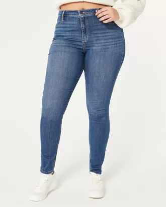 Curvy High-Rise Medium Wash Jean Leggings,Curvy High-Rise Medium Wash Jean Leggings
