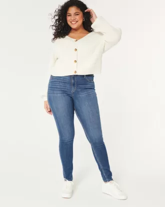 Curvy High-Rise Medium Wash Jean Leggings,Curvy High-Rise Medium Wash Jean Leggings