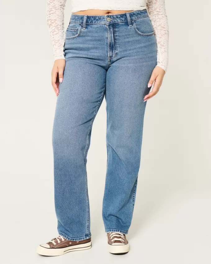Curvy High-Rise Medium Wash Straight Jeans,Curvy High-Rise Medium Wash Straight Jeans Curvy High-Rise Medium Wash Straight Jeans,Curvy High-Rise Medium Wash Straight Jeans