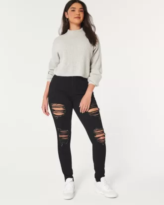 Curvy High-Rise Ripped Black Super Skinny Jeans,Curvy High-Rise Ripped Black Super Skinny Jeans Curvy High-Rise Ripped Black Super Skinny Jeans,Curvy High-Rise Ripped Black Super Skinny Jeans