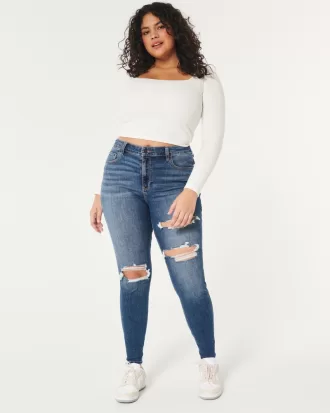 Curvy High-Rise Ripped Dark Wash Super Skinny Jeans,Curvy High-Rise Ripped Dark Wash Super Skinny Jeans Curvy High-Rise Ripped Dark Wash Super Skinny Jeans,Curvy High-Rise Ripped Dark Wash Super Skinny Jeans
