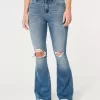Curvy High-Rise Ripped Medium Wash Flare Jeans,Curvy High-Rise Ripped Medium Wash Flare Jeans Curvy High-Rise Ripped Medium Wash Flare Jeans,Curvy High-Rise Ripped Medium Wash Flare Jeans