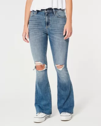 Curvy High-Rise Ripped Medium Wash Flare Jeans,Curvy High-Rise Ripped Medium Wash Flare Jeans Curvy High-Rise Ripped Medium Wash Flare Jeans,Curvy High-Rise Ripped Medium Wash Flare Jeans