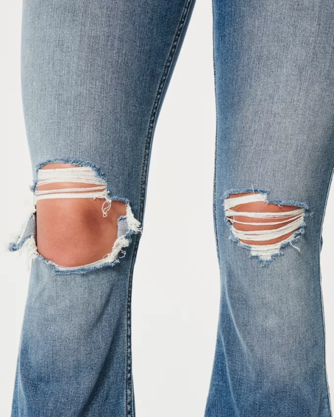 Curvy High-Rise Ripped Medium Wash Flare Jeans,Curvy High-Rise Ripped Medium Wash Flare Jeans Curvy High-Rise Ripped Medium Wash Flare Jeans,Curvy High-Rise Ripped Medium Wash Flare Jeans