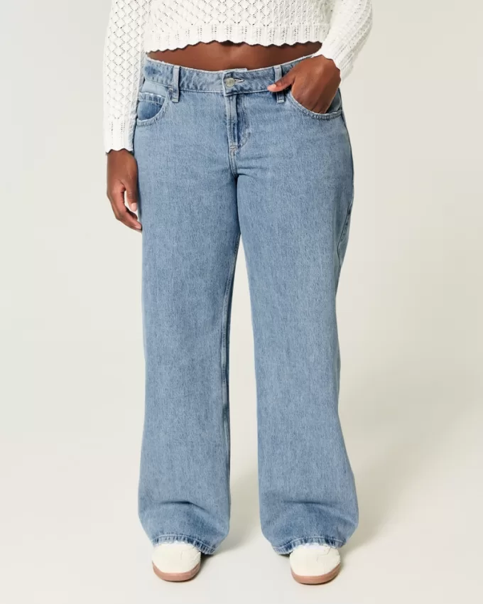 Curvy Low-Rise Medium Wash Baggy Jeans,Curvy Low-Rise Medium Wash Baggy Jeans Curvy Low-Rise Medium Wash Baggy Jeans,Curvy Low-Rise Medium Wash Baggy Jeans