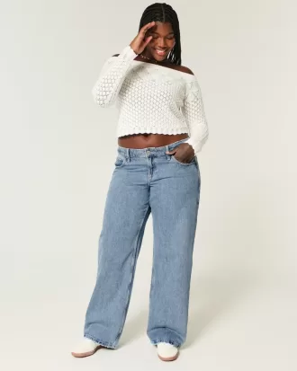 Curvy Low-Rise Medium Wash Baggy Jeans,Curvy Low-Rise Medium Wash Baggy Jeans Curvy Low-Rise Medium Wash Baggy Jeans,Curvy Low-Rise Medium Wash Baggy Jeans