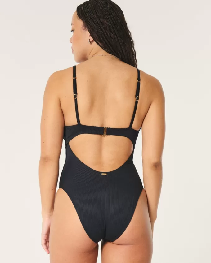 Curvy Ribbed One-Piece Swimsuit,Curvy Ribbed One-Piece Swimsuit Curvy Ribbed One-Piece Swimsuit,Curvy Ribbed One-Piece Swimsuit