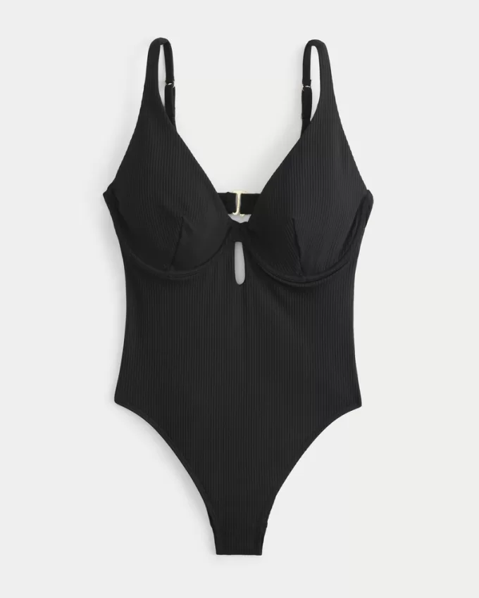 Curvy Ribbed One-Piece Swimsuit,Curvy Ribbed One-Piece Swimsuit Curvy Ribbed One-Piece Swimsuit,Curvy Ribbed One-Piece Swimsuit