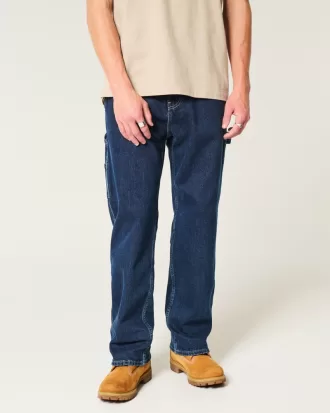 Dark Wash Baggy Painter Jeans,Dark Wash Baggy Painter Jeans