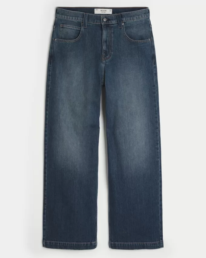 Dark Wash Logo Embroidery Super Baggy Jeans,Dark Wash Logo Embroidery Super Baggy Jeans Dark Wash Logo Embroidery Super Baggy Jeans,Dark Wash Logo Embroidery Super Baggy Jeans