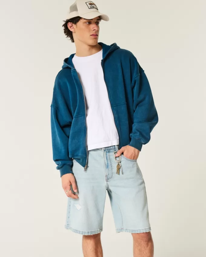 Distressed Baggy Jean Shorts,Distressed Baggy Jean Shorts