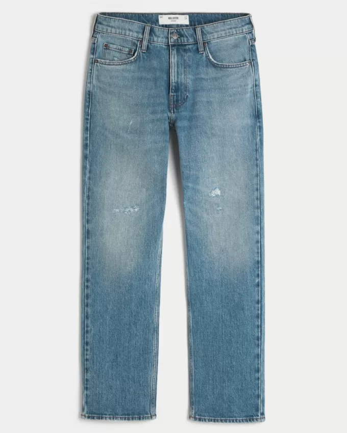 Distressed Medium Wash Straight Jeans,Distressed Medium Wash Straight Jeans Distressed Medium Wash Straight Jeans,Distressed Medium Wash Straight Jeans