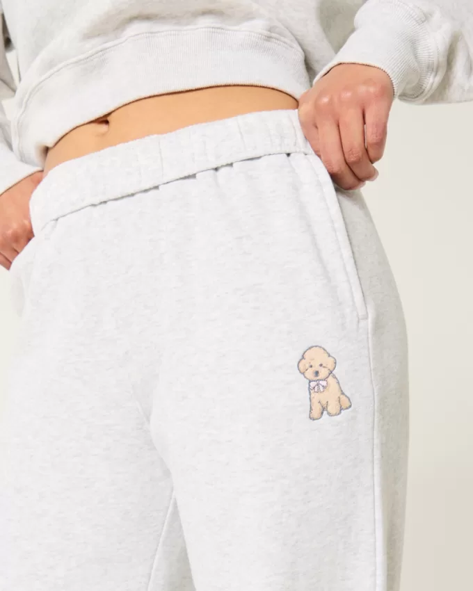 Dog Graphic Wide-Leg Sweatpants,Dog Graphic Wide-Leg Sweatpants Dog Graphic Wide-Leg Sweatpants,Dog Graphic Wide-Leg Sweatpants
