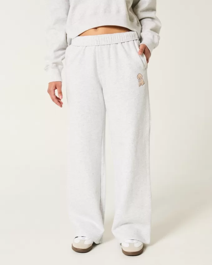 Dog Graphic Wide-Leg Sweatpants,Dog Graphic Wide-Leg Sweatpants Dog Graphic Wide-Leg Sweatpants,Dog Graphic Wide-Leg Sweatpants