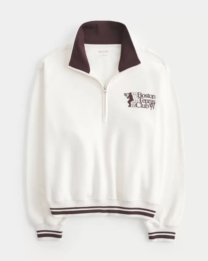 Easy Boston Tennis Club Graphic Half-Zip Sweatshirt,Easy Boston Tennis Club Graphic Half-Zip Sweatshirt Easy Boston Tennis Club Graphic Half-Zip Sweatshirt,Easy Boston Tennis Club Graphic Half-Zip Sweatshirt