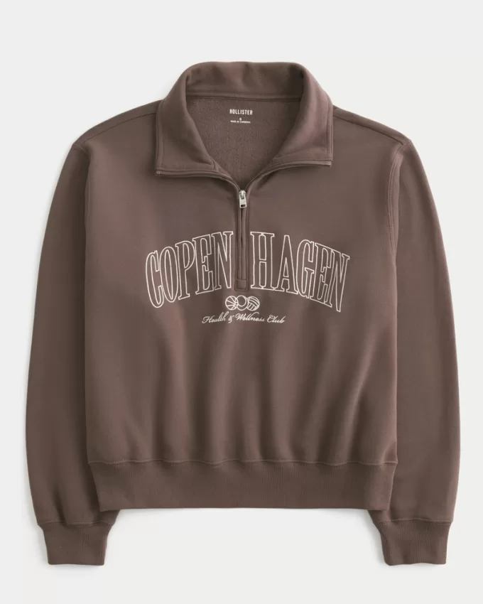 Easy Copenhagen Graphic Half-Zip Sweatshirt,Easy Copenhagen Graphic Half-Zip Sweatshirt