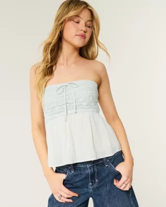 Easy Crochet-Style Babydoll Top,Easy Crochet-Style Babydoll Top