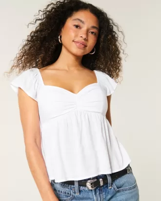 Easy Flutter Sleeve Babydoll Top,Easy Flutter Sleeve Babydoll Top Easy Flutter Sleeve Babydoll Top,Easy Flutter Sleeve Babydoll Top