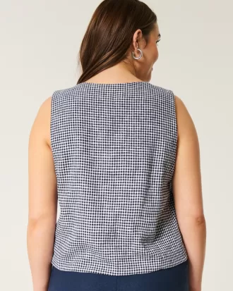 Easy Linen-Blend Tie-Front Vest,Easy Linen-Blend Tie-Front Vest Easy Linen-Blend Tie-Front Vest,Easy Linen-Blend Tie-Front Vest