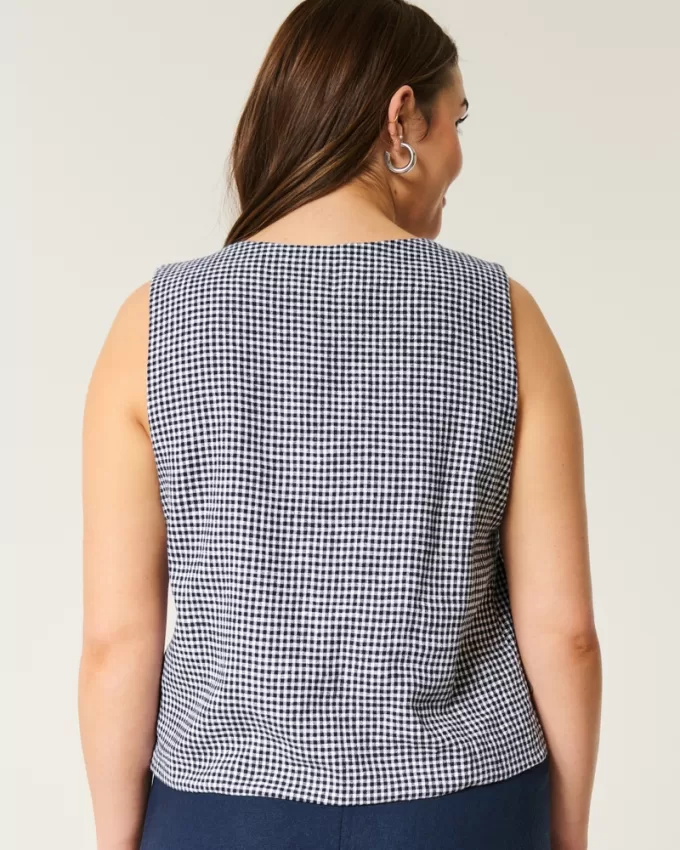 Easy Linen-Blend Tie-Front Vest,Easy Linen-Blend Tie-Front Vest Easy Linen-Blend Tie-Front Vest,Easy Linen-Blend Tie-Front Vest