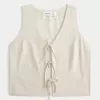 Easy Linen-Blend Tie-Front Vest,Easy Linen-Blend Tie-Front Vest Easy Linen-Blend Tie-Front Vest,Easy Linen-Blend Tie-Front Vest
