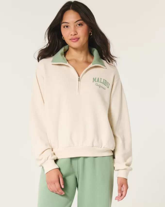 Easy Malibu California Graphic Half-Zip Sweatshirt,Easy Malibu California Graphic Half-Zip Sweatshirt Easy Malibu California Graphic Half-Zip Sweatshirt,Easy Malibu California Graphic Half-Zip Sweatshirt