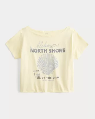 Easy Off-the-Shoulder Aloha Graphic Tee,Easy Off-the-Shoulder Aloha Graphic Tee Easy Off-the-Shoulder Aloha Graphic Tee,Easy Off-the-Shoulder Aloha Graphic Tee